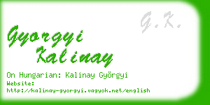 gyorgyi kalinay business card